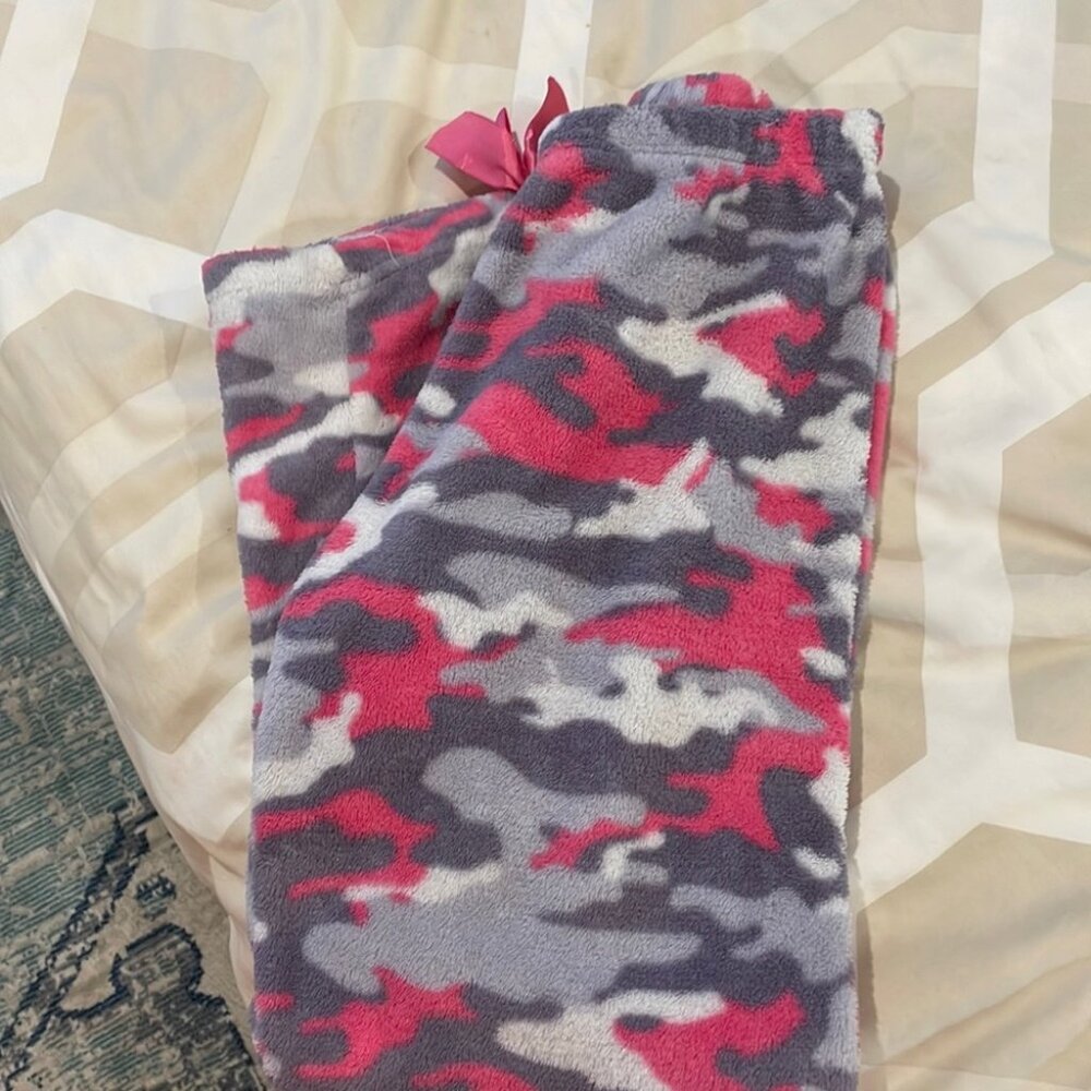 Fleece camp pink pajama pants